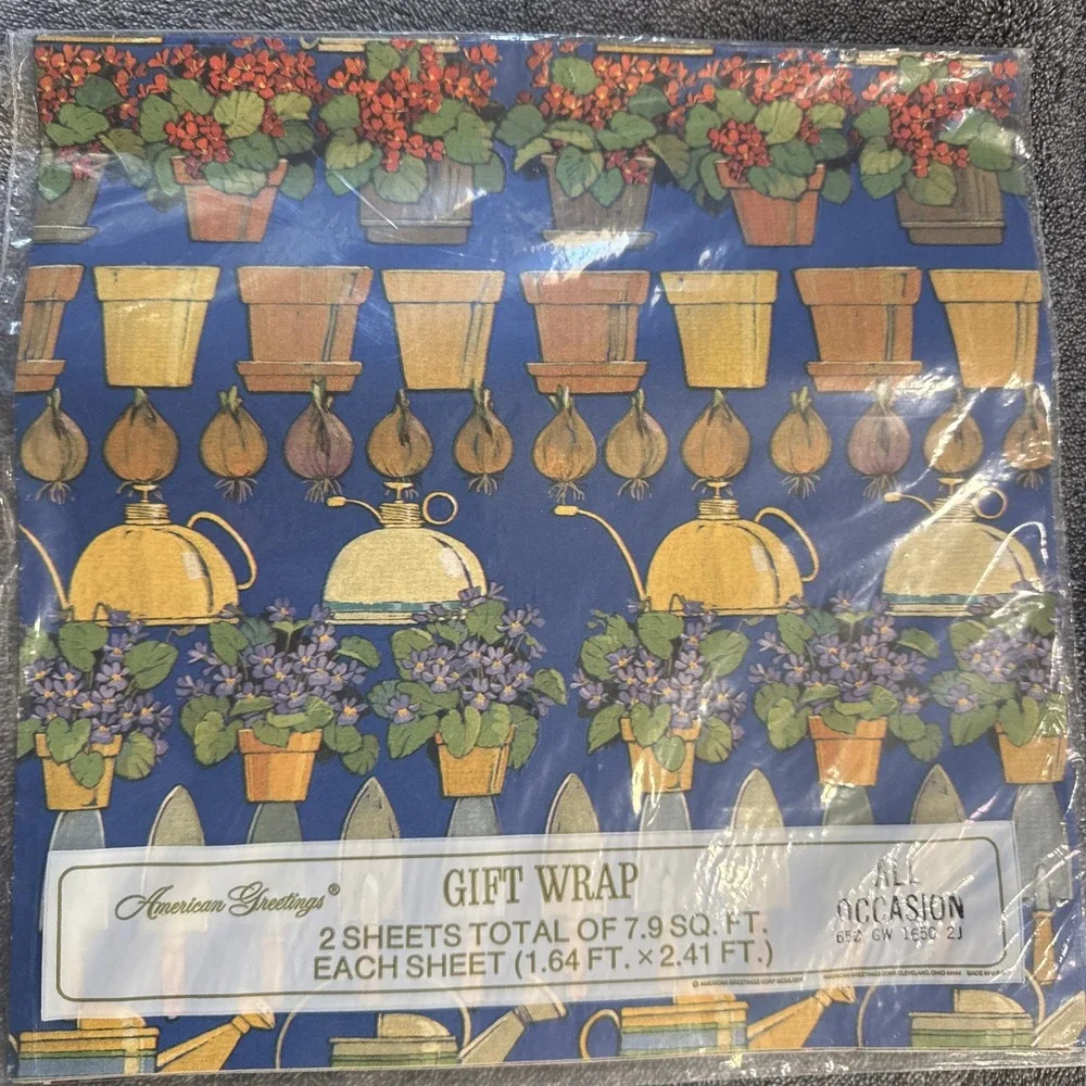 Vtg American Greetings Gift Wrap Lot 7 Sealed Wrapping Paper All Occasions NOS